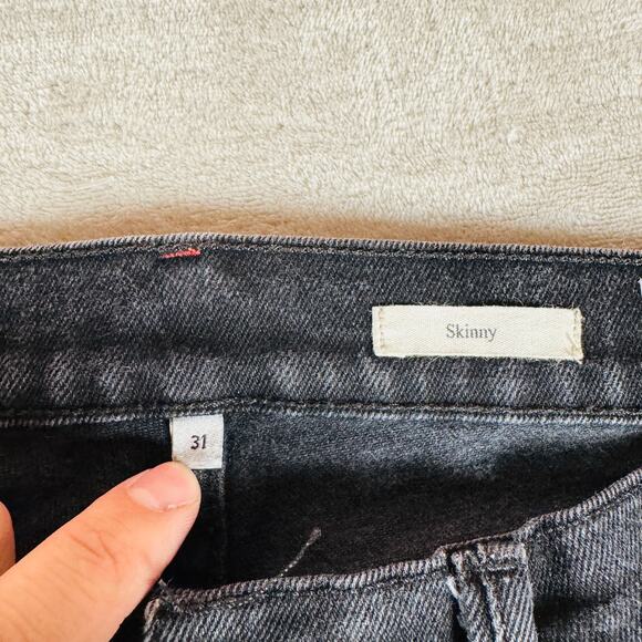 NoEnd Jeans Women's 31x28 Black Denim Skinny Straight Leg Mid Rise USA Comfort‎ - Picture 3 of 13